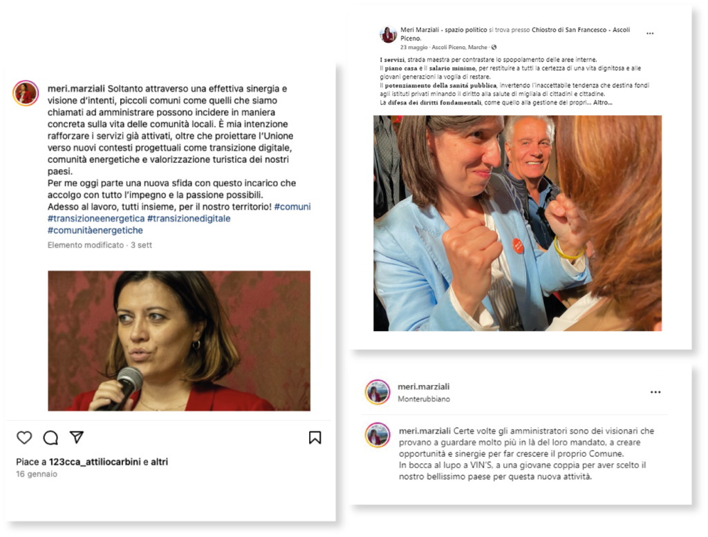 immagini di alcuni post social di meri marziali