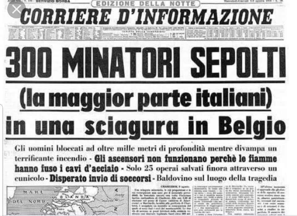 Al momento stai visualizzando 08 agosto 1965 Marcinelle quando i migranti eravamo noi