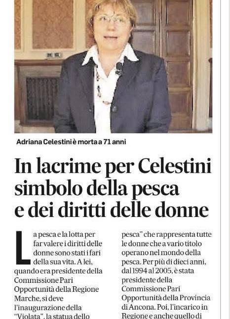 Al momento stai visualizzando IL MIO CORDOGLIO PER LA SCOMPARSA DI ADRIANA CELESTINI