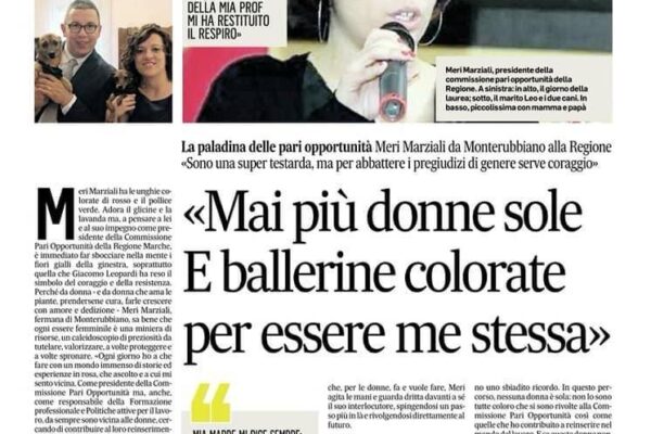INTERVISTA CORRIERE ADRIATICO SONAR – RUBRICA DONNA
